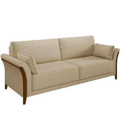 Kit Sofá 02 Lugares 162Cm Com Poltrona M03 Bege Escuro