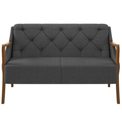 Kit Sofá 02 Lugares 135Cm Com Poltrona Coral M03 Chumbo