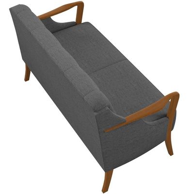 Kit Sofá 02 Lugares 135Cm Com Poltrona Coral M03 Chumbo