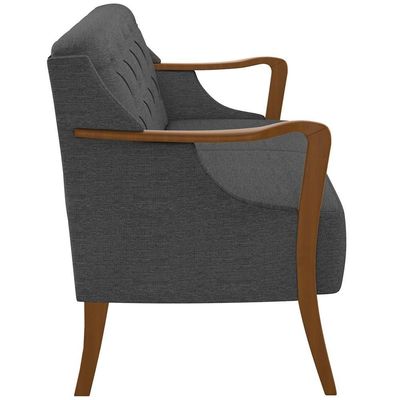 Kit Sofá 02 Lugares 135Cm Com Poltrona Coral M03 Chumbo