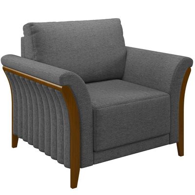 Kit Sofá 02 Lugares 162Cm Com Poltrona M03 Chumbo