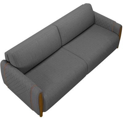 Kit Sofá 3 Lugares 223Cm Com Poltrona Flora M03 Chumbo