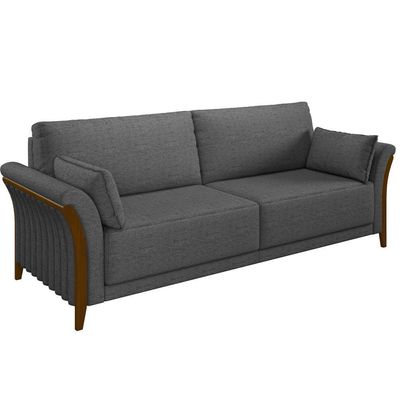 Kit Sofá 3 Lugares 222 Com Poltrona M03 Chumbo