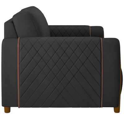 Kit Sofá 2 Lugares 168Cm Com 02 Poltronas Flora M03 Preto