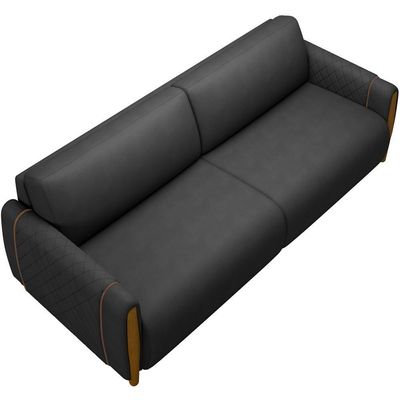 Kit Sofá 2 Lugares 168Cm Com 02 Poltronas Flora M03 Preto