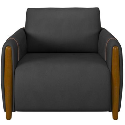 Kit Sofá 2 Lugares 168Cm Com 02 Poltronas Flora M03 Preto