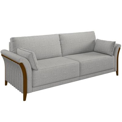 Kit Sofá 3 Lugares 222 Com Poltrona M03 Linho Cinza