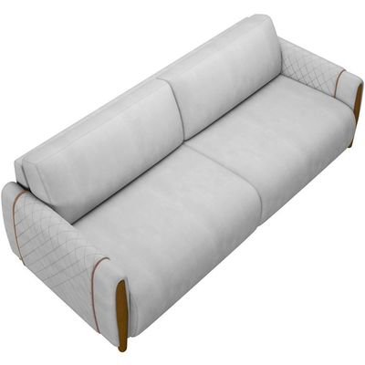 Kit Sofá 03 Lugares 223Cm Com 02 Poltronas Flora M03 Cinza