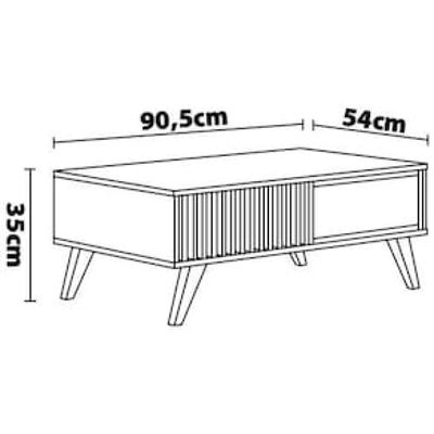 Mesa de Centro Colibri Jeri MDP com Pés de Madeira Maciça Marrom