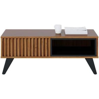 Mesa de Centro Colibri Jeri MDP com Pés de Madeira Maciça Marrom