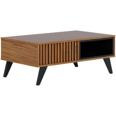 Mesa de Centro Colibri Jeri MDP com Pés de Madeira Maciça Marrom