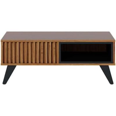 Mesa de Centro Colibri Jeri MDP com Pés de Madeira Maciça Marrom
