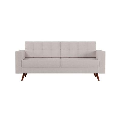Sofá 3 Lugares Pé Palito Happy Linho Cotton Cru