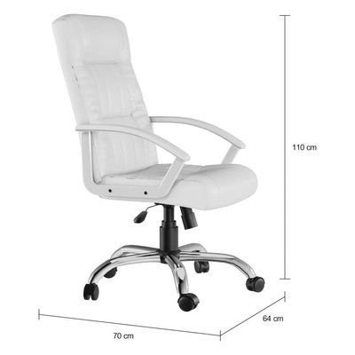 Cadeira de Escritório Presidente Giratória Office Business Plus Branca
