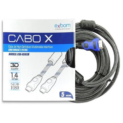 Cabo Hdmi 2.0 4k 1080p Full Hd com Filtro Tv Lcd Led Xbox 5m