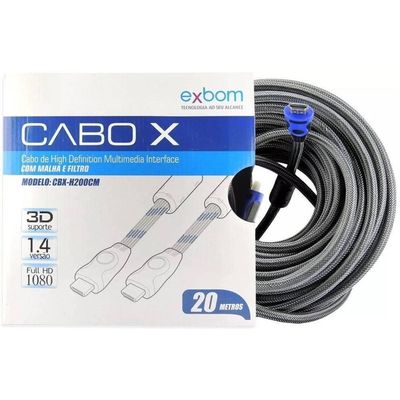 Cabo Hdmi Blindado com Malha e Filtro para Tv Led Ps3