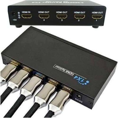 Distribuidor Hdmi Splitter 1x4 Divisor 4 Portas Ps3 Xbox Sky