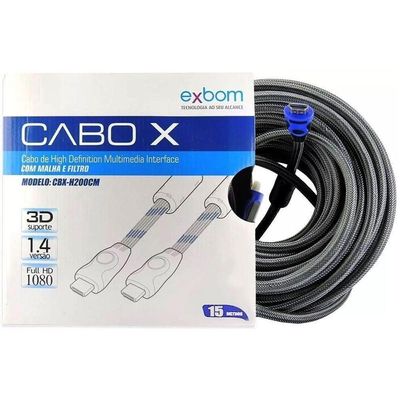 Cabo Hdmi 1.4 3d 1080p Full Hd com Filtro Tv Lcd Ps3 15m