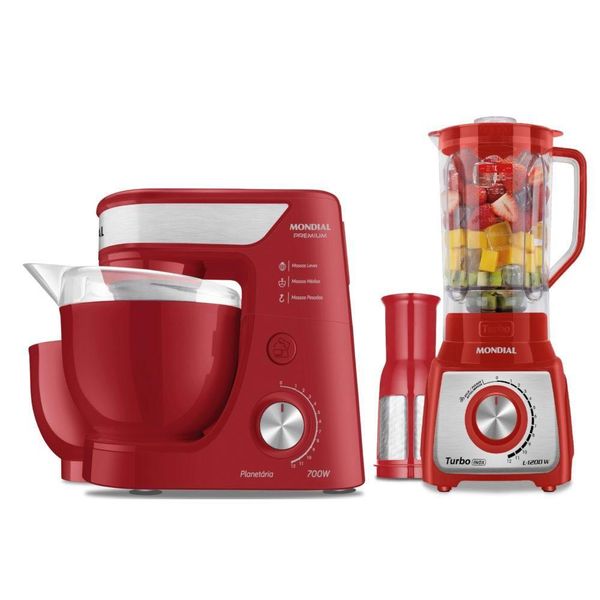 Conjunto Especial Mondial Kt-111 Vermelho/Inox 110V