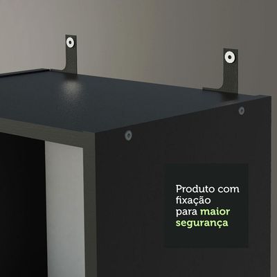 Escrivaninha Rubi e Estante Livreiro 6906 Branco Preto