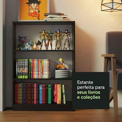 Escrivaninha Rubi e Estante Livreiro 6907 Branco Preto