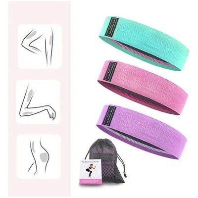 Kit 3 Faixa Elasticas De Exercicios Hip Resistance Bands