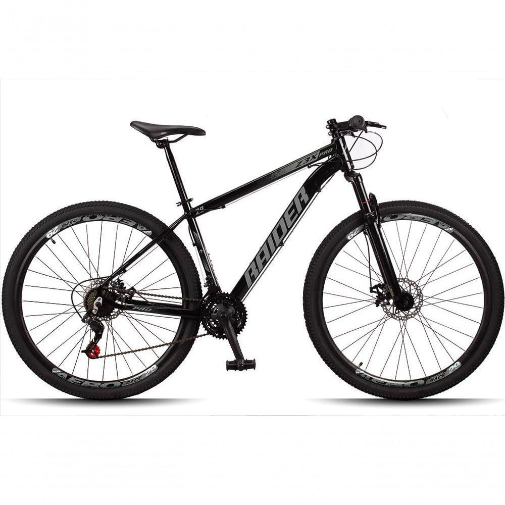 Bicicleta 29 Raider Z3X Pro 21V E Suspensão Mtb Preto+Cinza