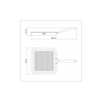 Bistequeira Grano 28cm 1,9l Em Aço Inox Com Interno Em Antiaderente Starflon Premium