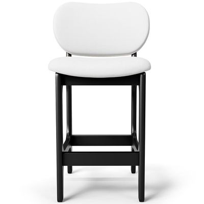 Banqueta Baixa Bar Cozinha E Sala De Jantar Fixa Betta L02 Preto Facto Branco - Lyam Decor