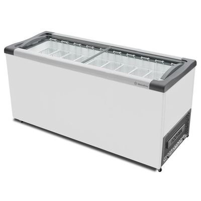 Kit - Freezer Horizontal Tampa De Vidro 404 Litros Nf55 127v + 10 Cestos Nextgen Branco 127v