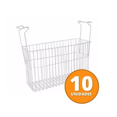 Kit - Freezer Horizontal Tampa De Vidro 404 Litros Nf55 127v + 10 Cestos Nextgen Branco 127v