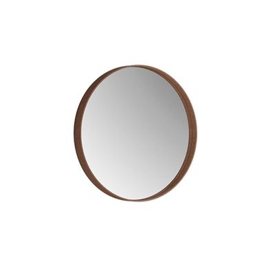 Espelho Redondo Decorativo 50 Cm Torino Castanho