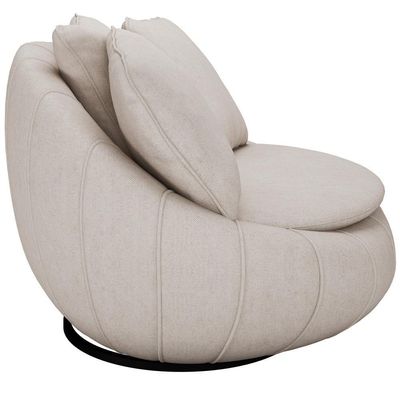 Poltrona Para Sala De Estar Giratória Kira M03 Cru