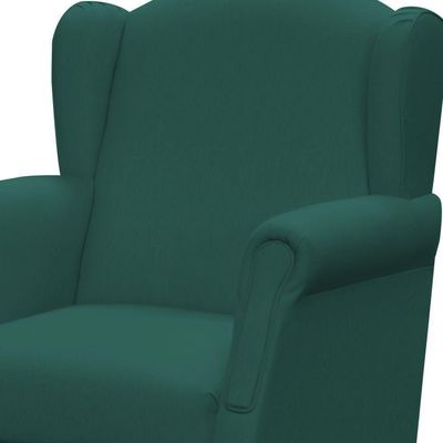 Poltrona E Puff Elisa P02 Suede Verde Musgo