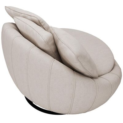 Poltrona Para Sala De Estar Giratória Kira M03 Cru