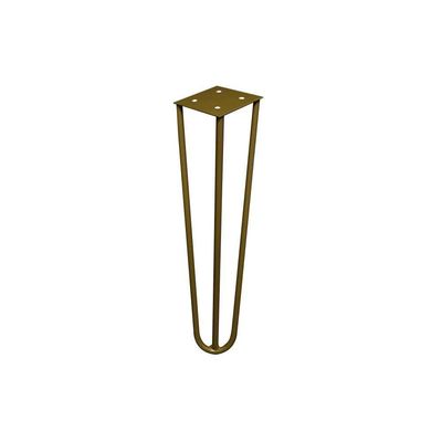 Kit 6 Pés De Metal 25 Cm Hairpin Legs Rack E Puffs Dourado