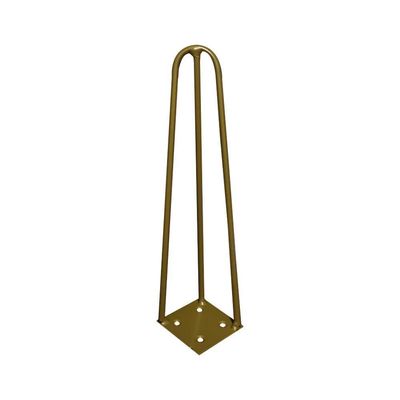 Kit 6 Pés De Metal 25 Cm Hairpin Legs Rack E Puffs Dourado