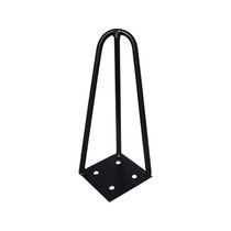 Pé De Metal 15 Cm Hairpin Legs Mesas De Centro Puffs Preto