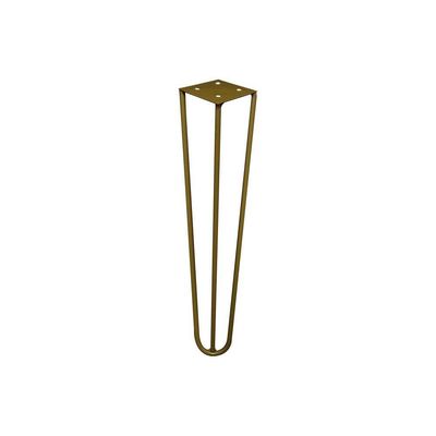 Kit 2 Pés De Metal 30 Cm Mesa De Canto Rack E Puffs Dourado