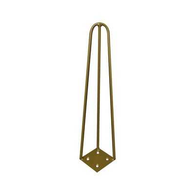 Kit 2 Pés De Metal 30 Cm Mesa De Canto Rack E Puffs Dourado