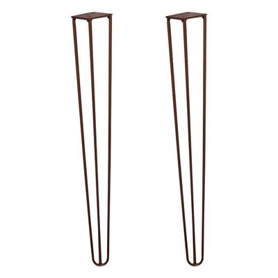 Kit 2 Pés De Metal 60 Cm Legs Mesa De Canto Aparador Bronze