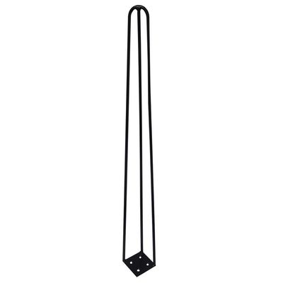 Kit 2 Pés De Metal 60 Cm Legs Mesa De Canto Aparador Preto