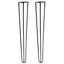 Kit 2 Pés De Metal 60 Cm Legs Mesa De Canto Aparador Preto