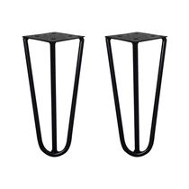 Kit 2 Pés De Metal 15 Cm Legs Mesas De Centro Puffs Preto