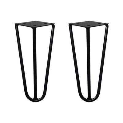 Kit 2 Pés De Metal 15 Cm Legs Mesas De Centro Puffs Preto