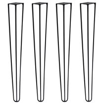 Kit 4 Pés De Metal 60 Cm Legs Mesa De Canto Aparador Preto
