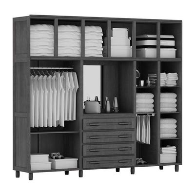 Guarda-roupa Casal Mel 10 Portas Espelho 4 Gavetas
