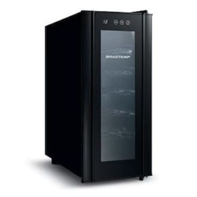 Adega de Vinhos Brastemp BZC12BE com Iluminação Led com Painel Eletrônico para 12 Garrafas - Preta Preto / 110