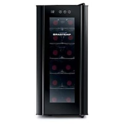 Adega de Vinhos Brastemp BZC12BE com Iluminação Led com Painel Eletrônico para 12 Garrafas - Preta Preto / 110
