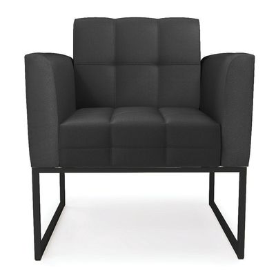 Poltrona Elisa Corino Base Metálica Industrial Preto - D'rossi Cor Preto